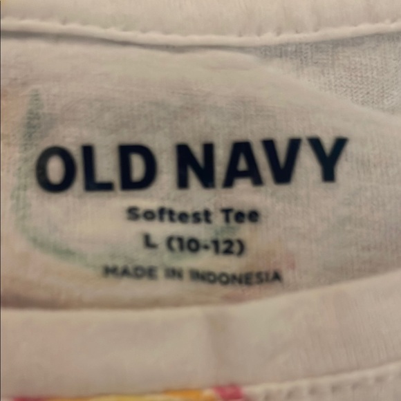 Old Navy Kids' White Tee with Colorful Rainbow Pattern - Picture 3 of 5